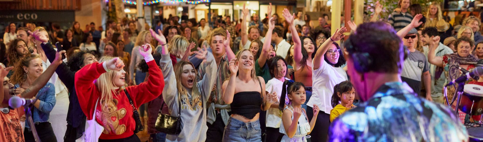 Crowd dancing at Street party